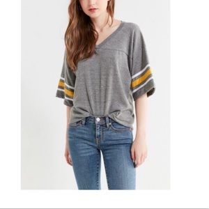 Project Social Oversized Varsity V-Neck Top